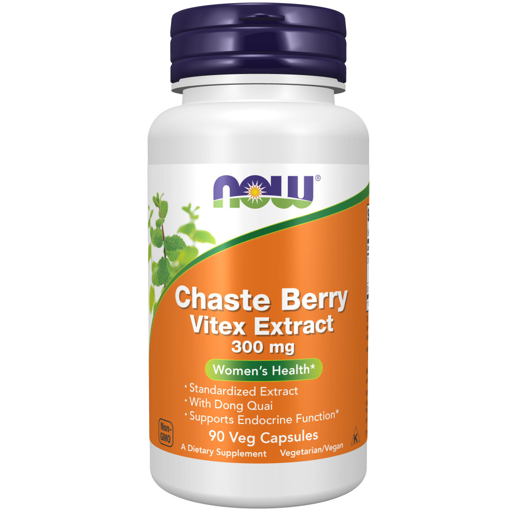 NOW Chaste berry vitex extract, Экстракт витекса 90 капсул #1