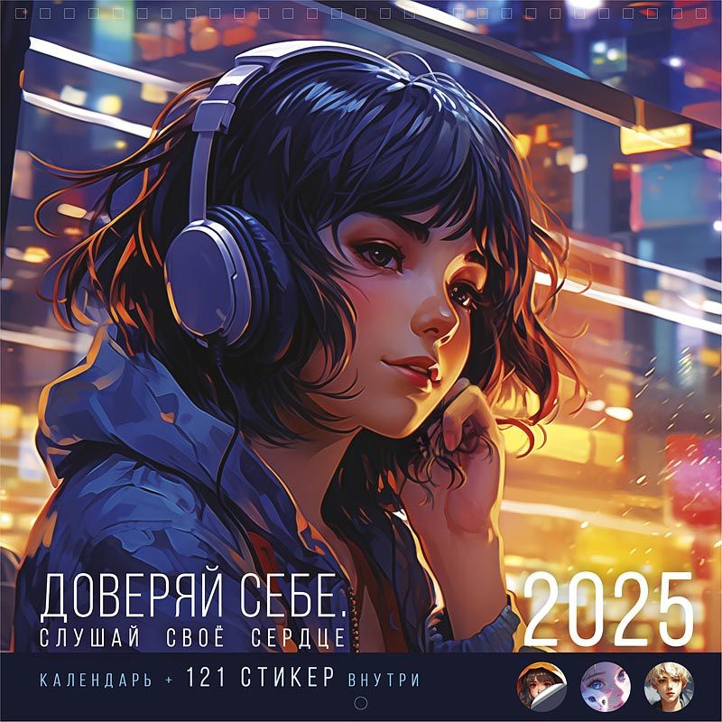 Календарь настенный на 2025 год "Доверяй себе. Слушай свое сердце" + 121 уникальный стикер  #1