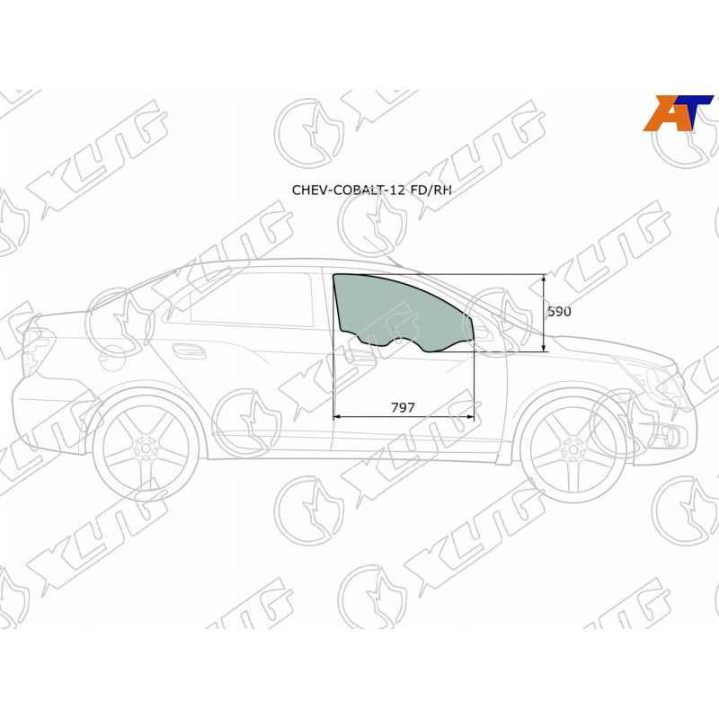 Стекло двери передней правой для Шевроле Кобальт 2011-2016, Chevrolet Cobalt стекло двери передней правой #1