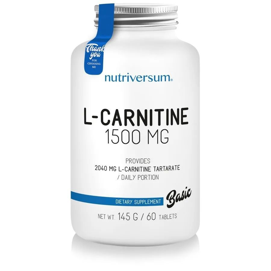 Nutriversum L-CARNITINE 1500 mg, 60 таблеток - Л-Карнитин - Способствует снижению веса.  #1