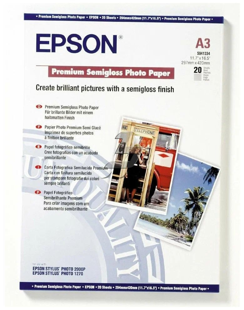 Полуглянцевая фотобумага EPSON Premium Semigloss Photo Paper A3 (20 л, 260 г/м2) C13S041334  #1