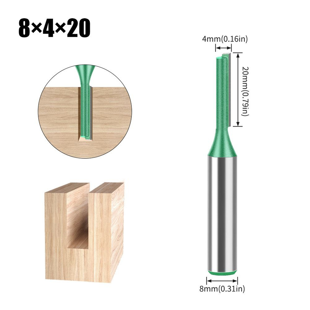фреза пазовая прямая по дереву 4 x 20 мм,хвостовика 8 мм #1