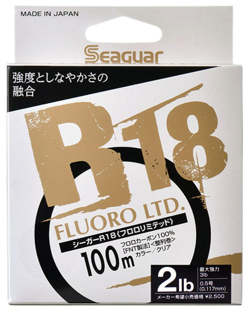 100% Флюорокарбон Seaguar R18 Fluoro Ltd. 100м. #0.5 (2Lb/0,117мм.) белый, прозрачный  #1