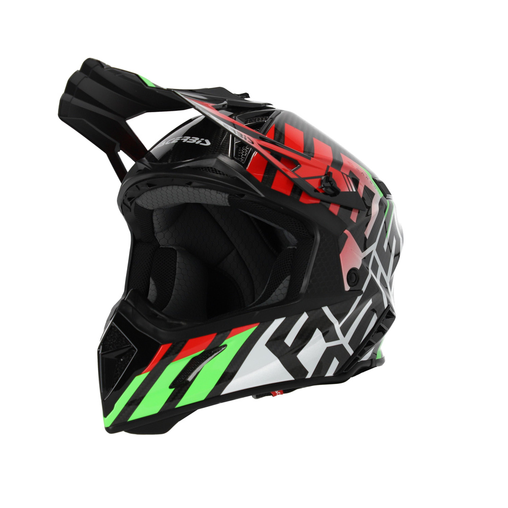 Мотошлем кроссовый взрослый Acerbis STEEL CARBON 22-06 Green/Red, L #1