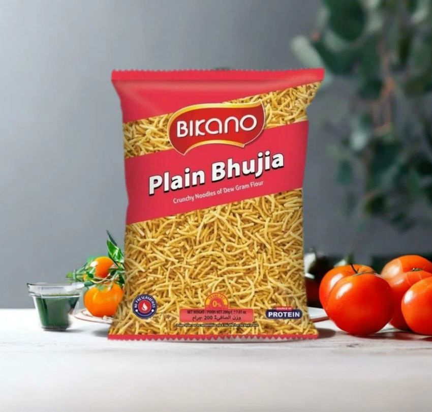 Закуска Хрустящая лапша из нутовой муки PLAIN BHUJIA Bikano пл/п, 200 гр., индийская, восточная  #1