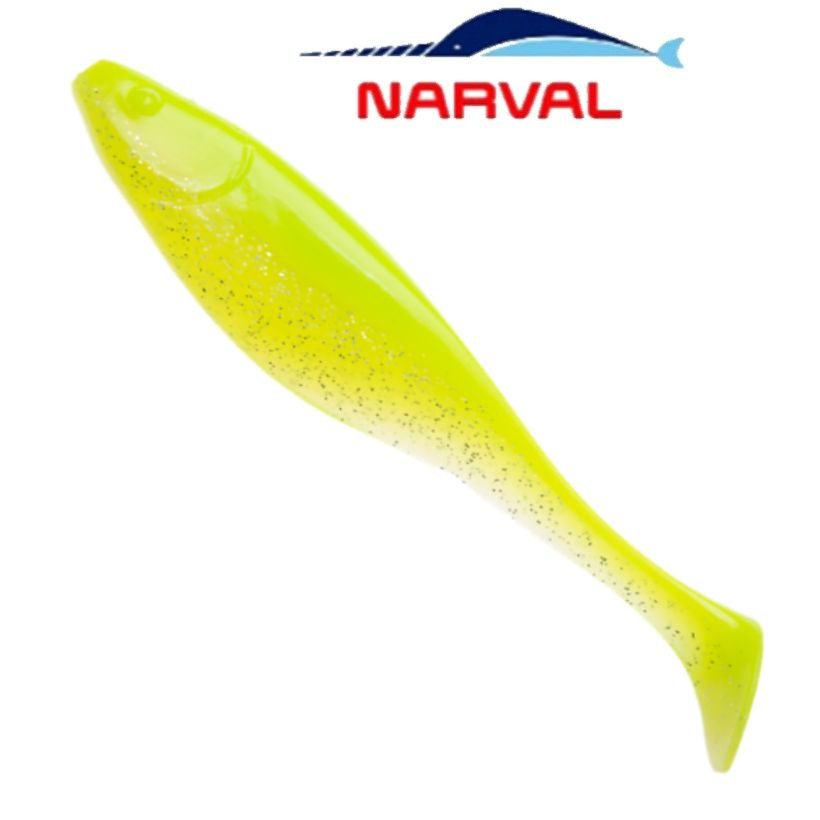 Приманка силиконовая Narval Commander Shad 14cm цв. #004 Lime Chartreuse / Виброхвост для джига на судака, #1