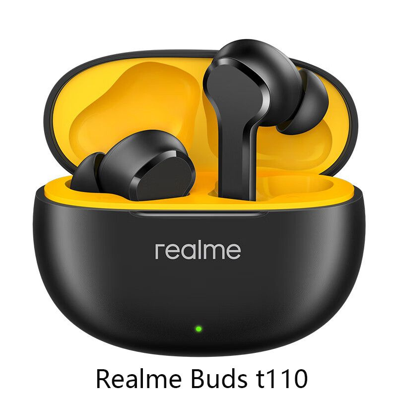 realme Наушники беспроводные с микрофоном realme Buds T110, черный  #1