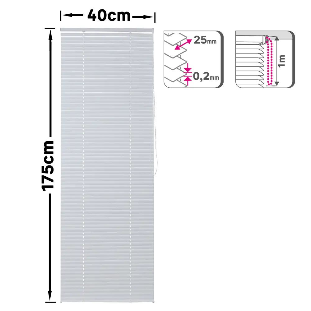 Жалюзи Epona 40x175 см алюминий цвет белый #1