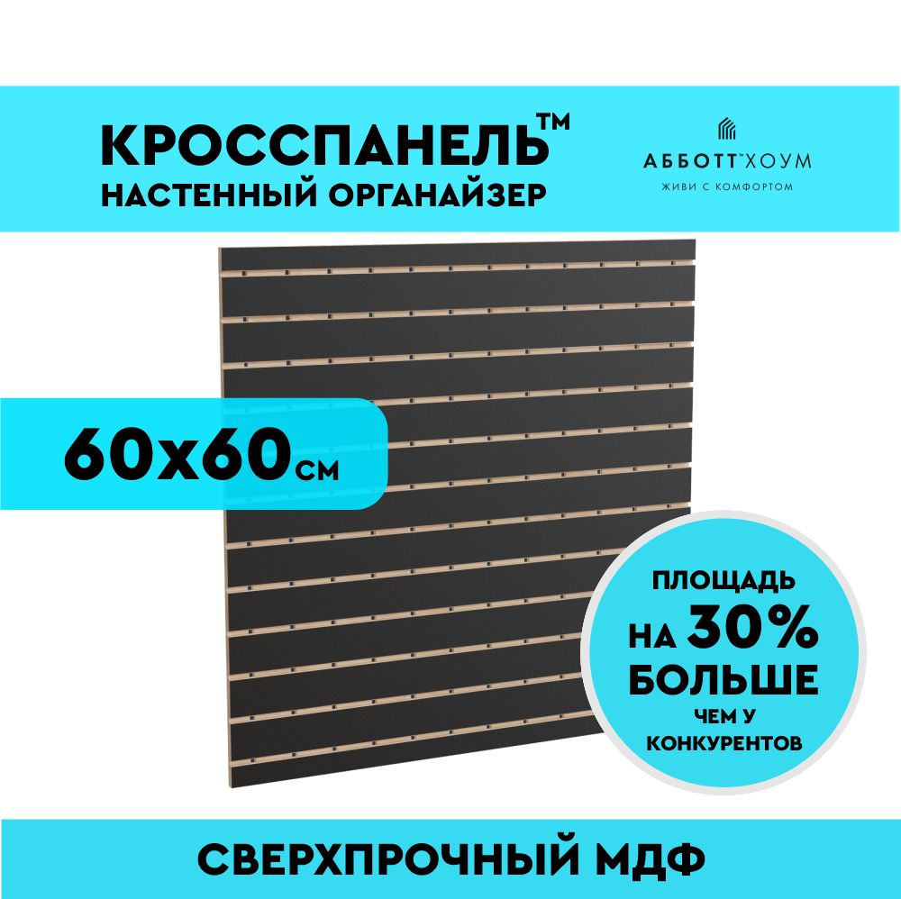 Перфорированная панель настенная черная кросспанель 60х60х1 система хранения инструментов  #1