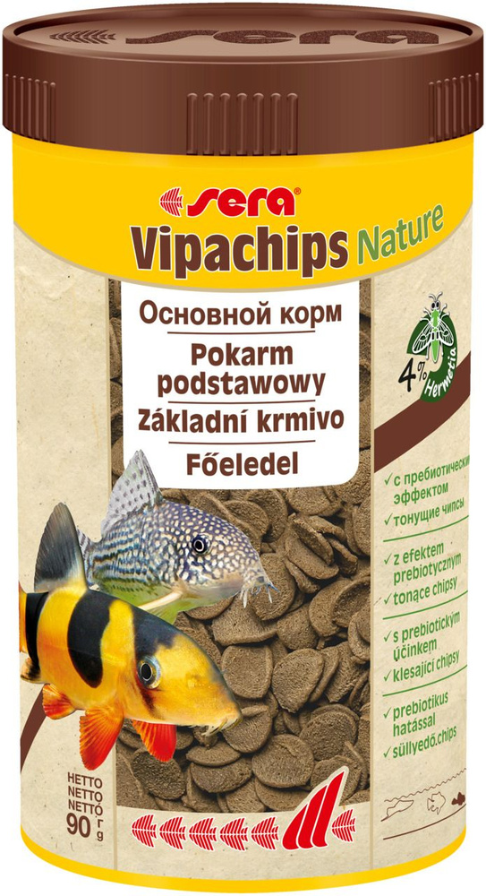 Корм для сомов и донных рыб Sera Vipachips Nature, чипсы, 250 мл, 90 гр  #1