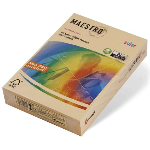 Бумага MAESTRO color а4 золотистый GO22 1уп 500л. 80 г/м2, Цветная бумага золотистый  #1