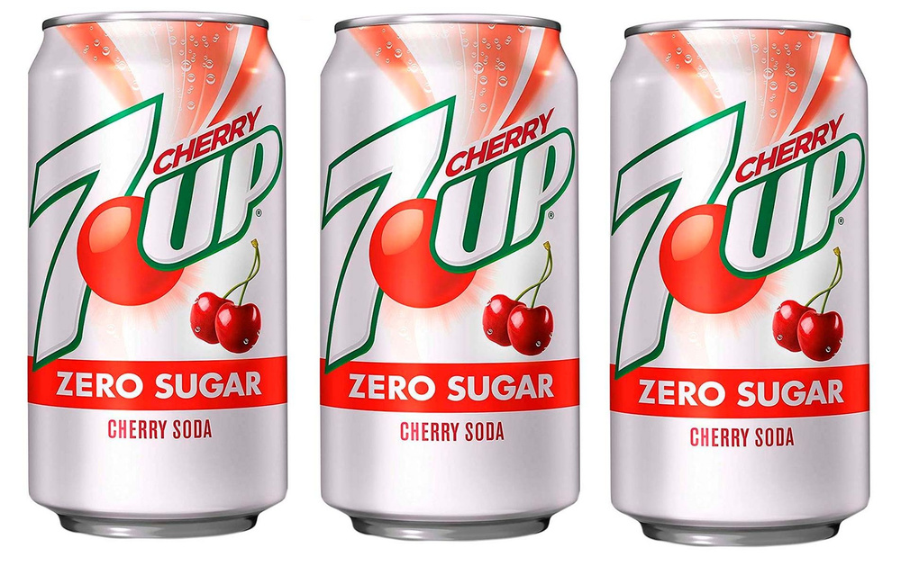 Газированный напиток 7Up Cherry Zero Sugar Вишня, 3 шт 355 мл #1