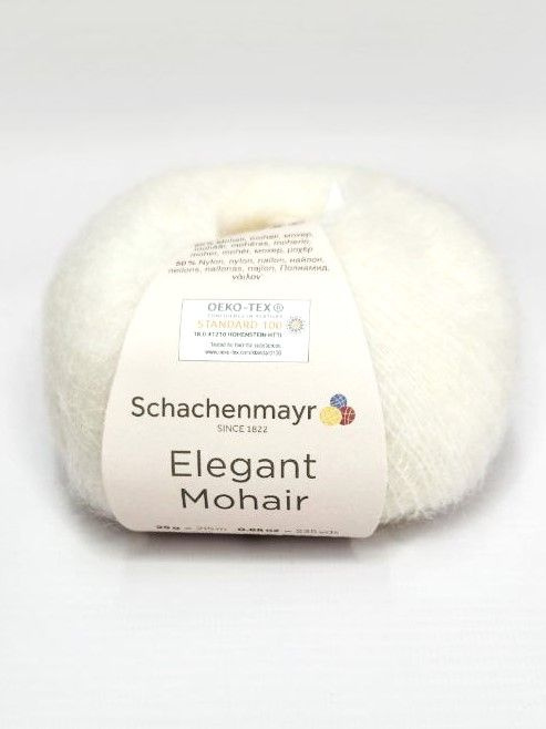 Schachenmayr Elegant Mohair, белый, 50% мохер, 50% нейлон, 25гр, 215м #1