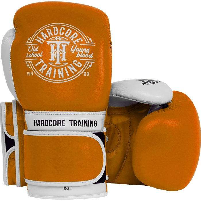 Боксерские перчатки Hardcore Training Premium Mustard/White #1