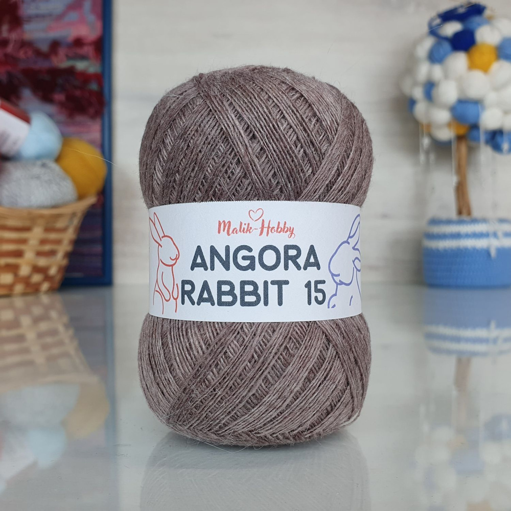 Пряжа Angora Rabbit 15 - 036 (капучино) 1 моток Malik-hobby, (15% ангора, 5% шерсть, 30% вискоза, 50% #1