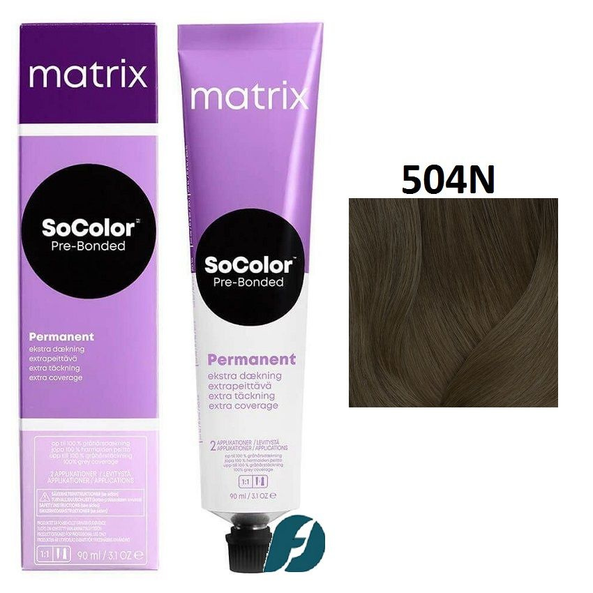 Matrix SoColor Extra Coverage 504N Крем-краска для зрелых волос Шатен, 90мл.  #1