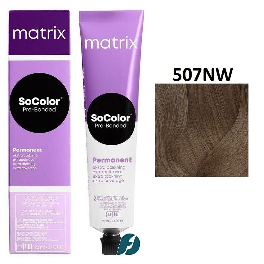 Matrix SoColor Extra Coverage 507NW Крем-краска стойкая для волос Блондин натуральный теплый, 90 мл  #1