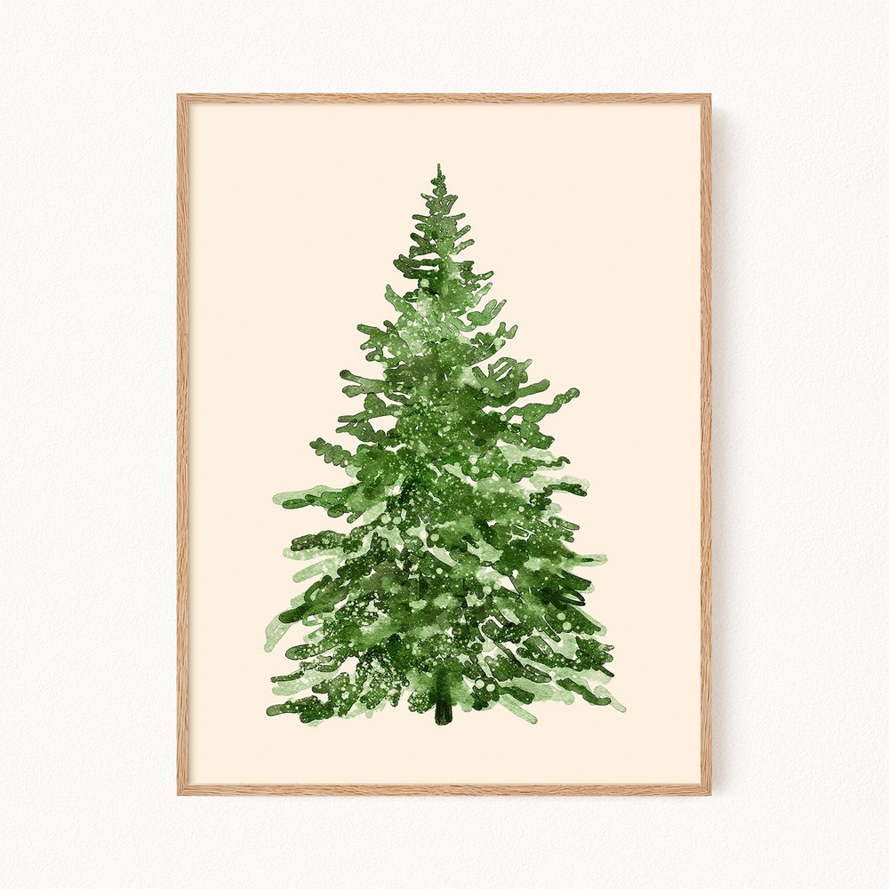 Новогодний постер "Aquarelle Spruce", 60х90 см #1