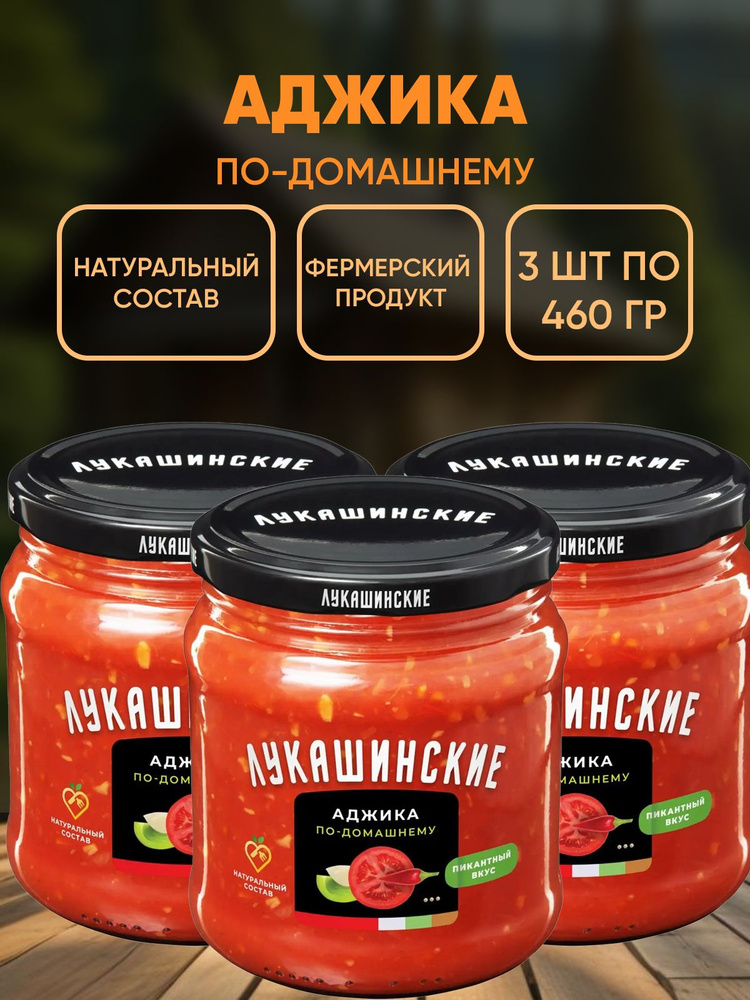 Аджика по-домашнему, натуральная, Лукашинские, 3шт по 460г  #1