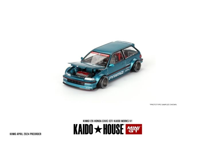 Машинка GREENLIGHT 1:64 HONDA CIVIC EF KAIDO WORKS VI Collection diecast alloy car model decoration gift #1