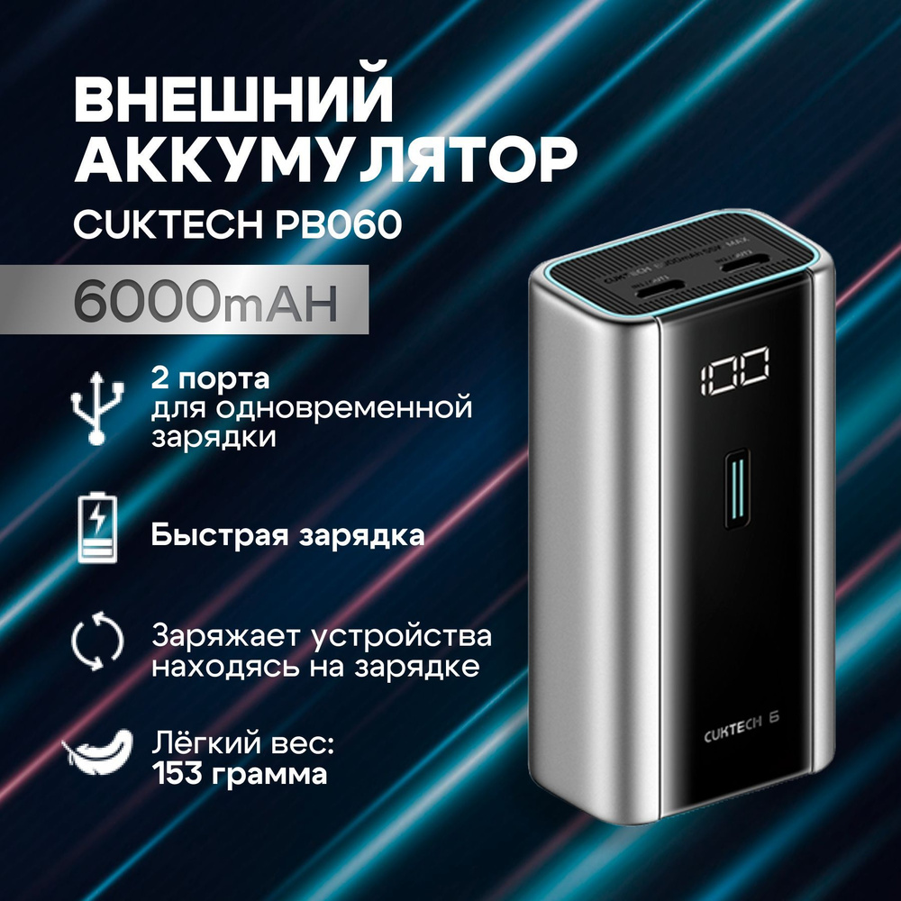 Внешний аккумулятор CUKTECH CUKTECH 55W Power Bank 2C PB060 gray #1