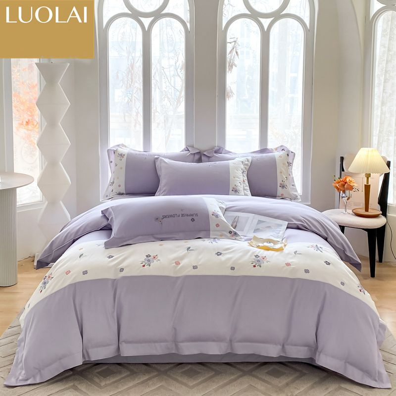 LUOLAI HOME TEXTILE Комплект постельного белья, Семейный, наволочки 48x74  #1