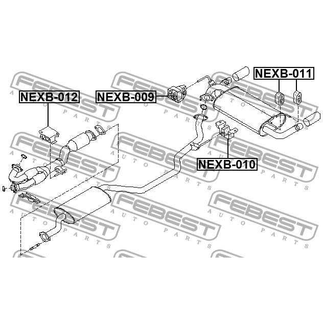 Кронштейн NISSAN TEANA J31 2003.02-2008.06 JP крепления глушителя NEXB-012 FEBEST FEBEST NEXB-012  #1