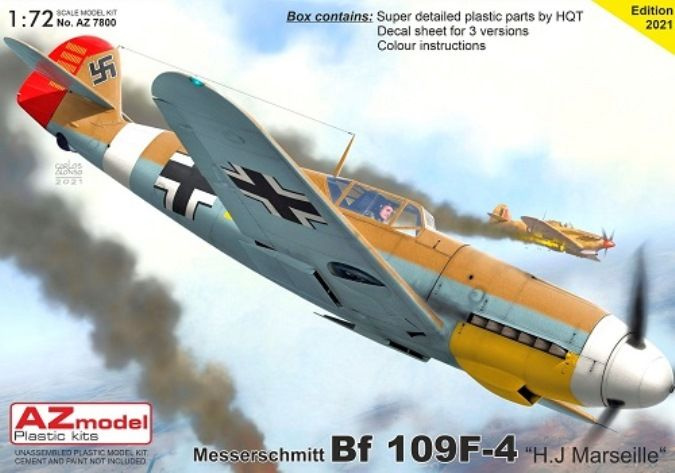 7800 AZmodel Самолёт Bf 109F-4 H.J.Marseille 1/72 #1