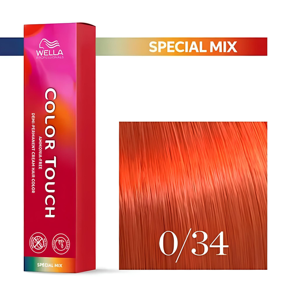 Профессиональная стойкая крем-краска для волос Wella Professionals Color Touch 0/34 магический коралл #1