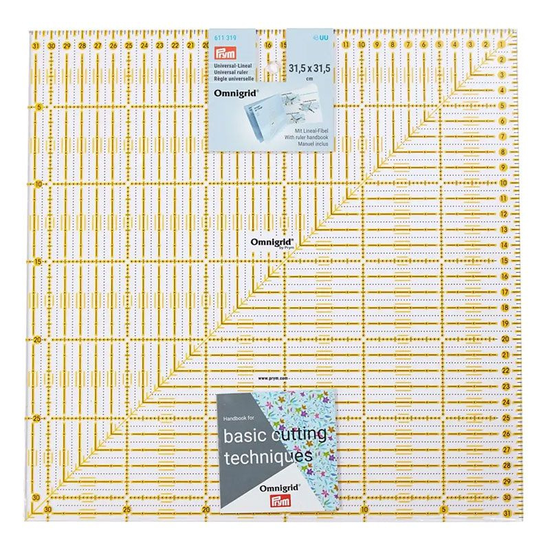 Серия "Omnigrid" - Универсальная линейка 31,5*31,5см с угловой разметкой 45 , пластик, Prym, 611319  #1