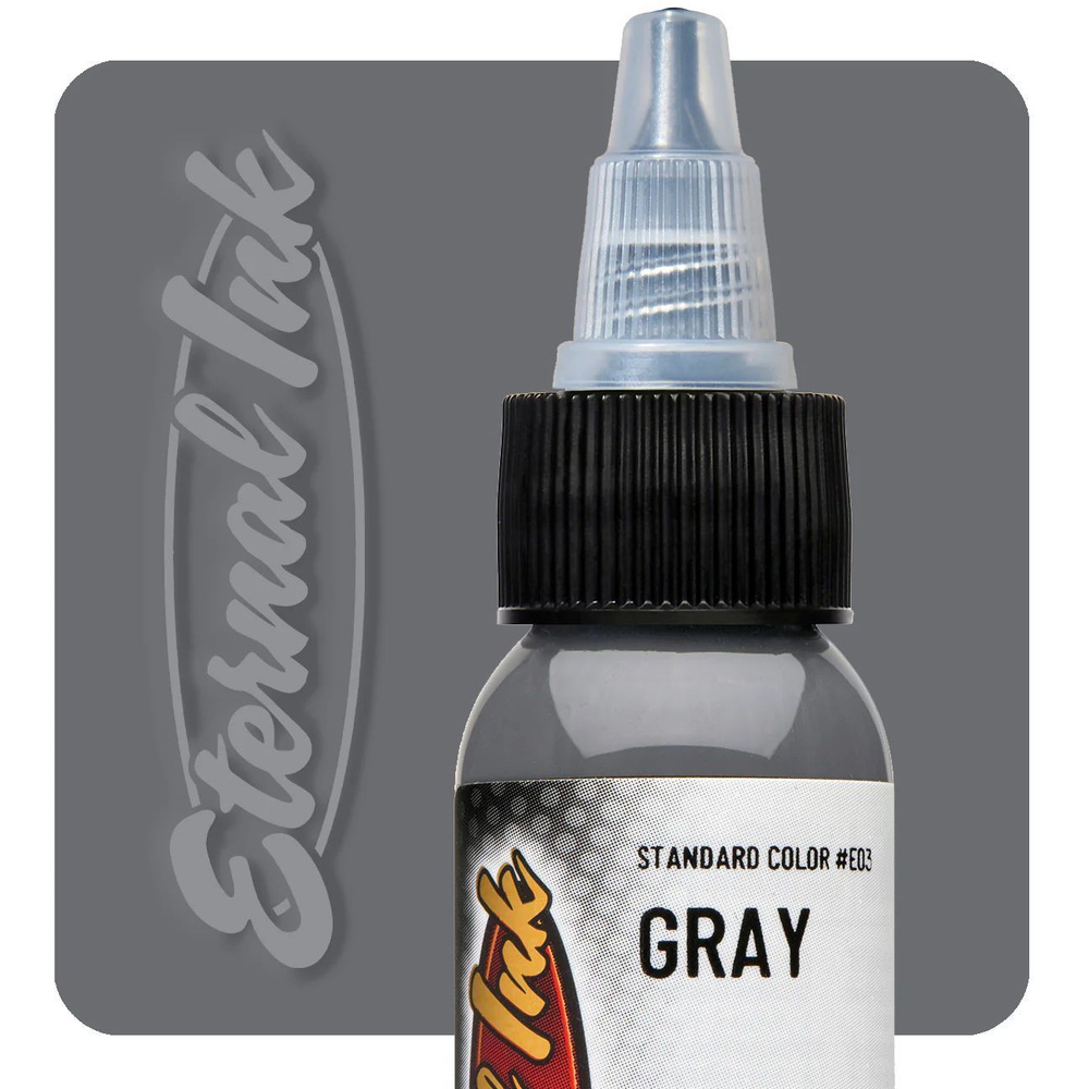 GRAY Eternal краска пигмент для тату серебряный / серый оттенок (1/2 oz / 15 мл)  #1