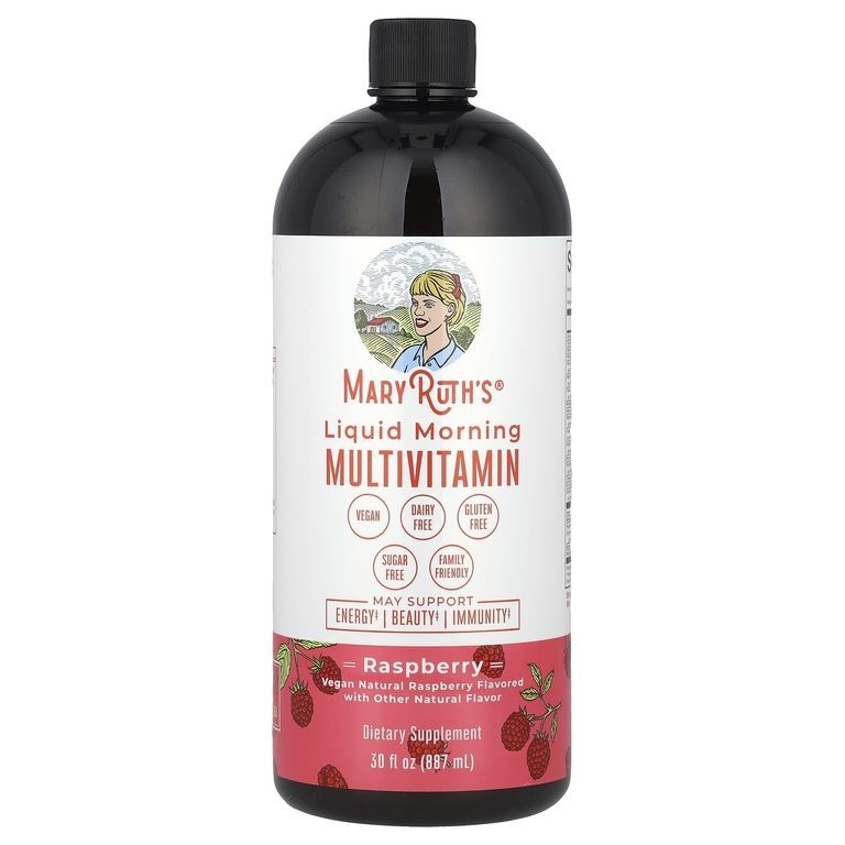 MaryRuth's Liquid Morning Multivitamin, Raspberry, Мультивитамины жидкие, вкус малины, 887 мл  #1