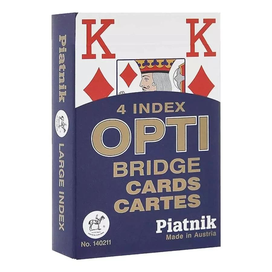 Игральные карты "Opti-bridge", синяя рубашка, 54 листа #1