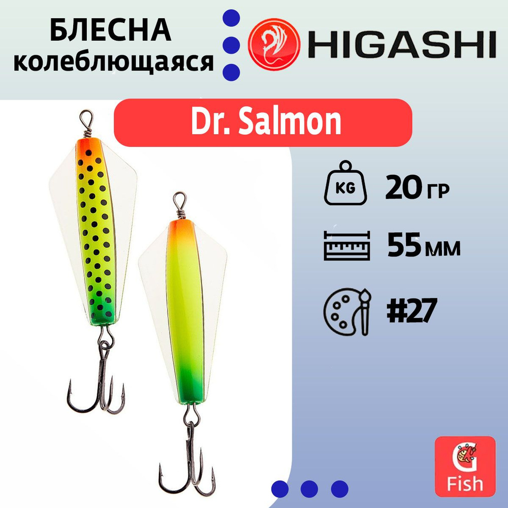 Блесна колеблющаяся HIGASHI Dr. Salmon 20g #27 #1