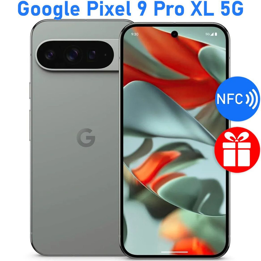 Google Смартфон РОСТЕСТ(ЕВРОТЕСТ) Pixel 9 Pro XL 5G NFC USA(JP) 16/512 ГБ, серый, зеленый  #1