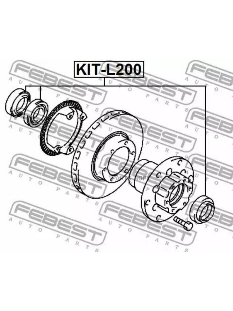 Подшипник ступичный передний ремкомплект 45.2x73.4x19.5 FEBEST KIT-L200  #1