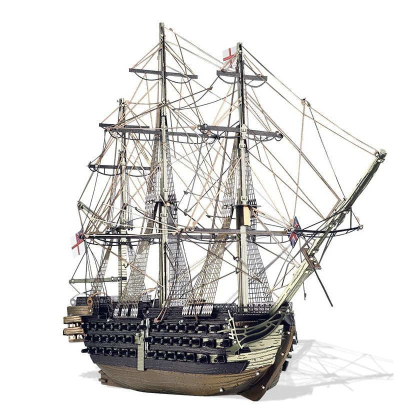 104-пушечный линкор Нельсона HMS Victory, Англия 1759 год, 389 деталей, 243х164х78 мм, сложность 4/7, #1