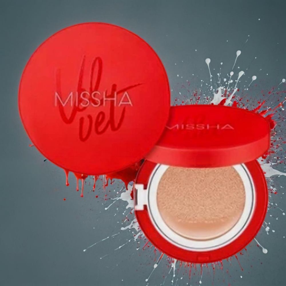 Тональный кушон Missha с матовым финишем, тон 23 Velvet Finish Cushion SPF50  #1