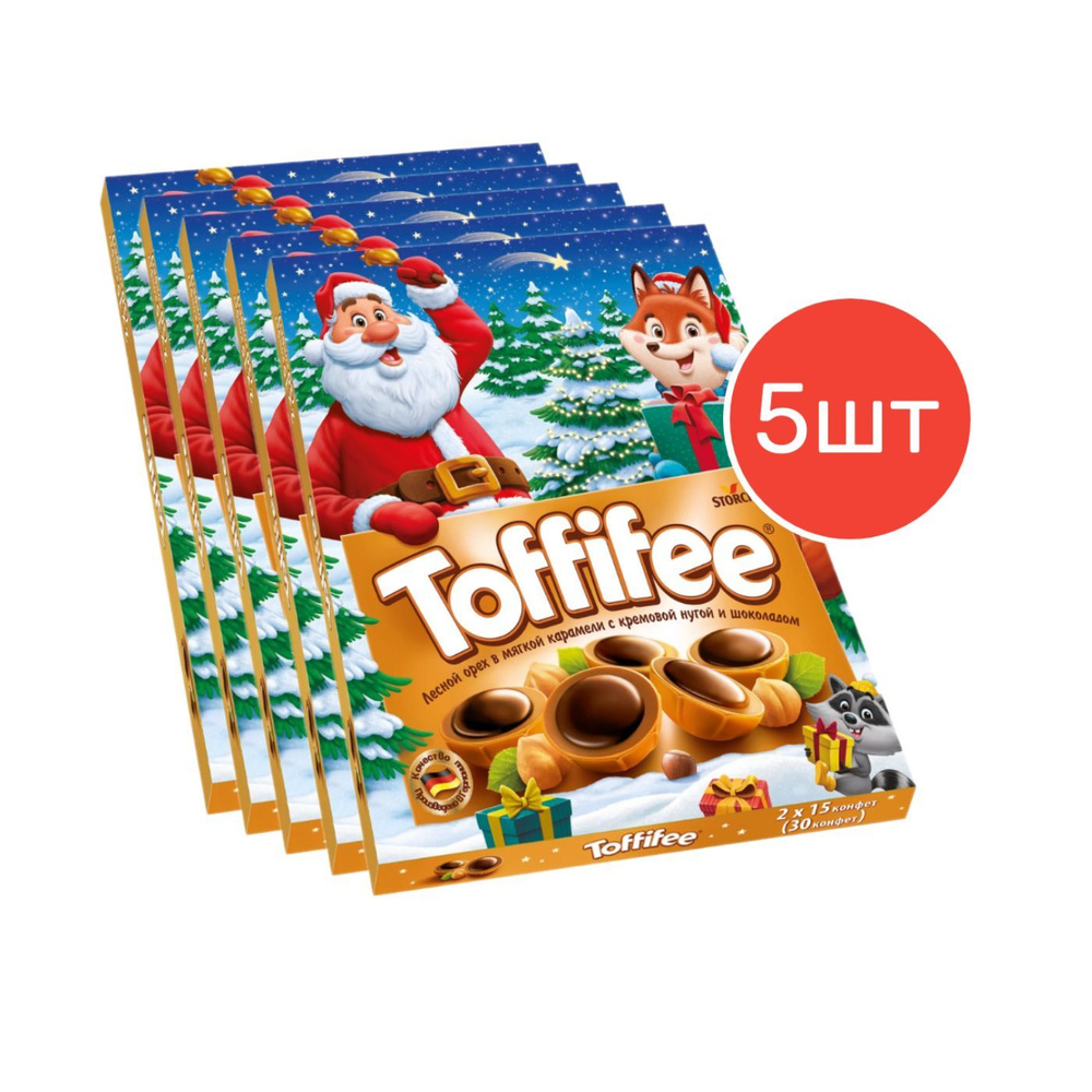 Конфеты "Toffifee" Санта, Семья белок 250г 5шт #1