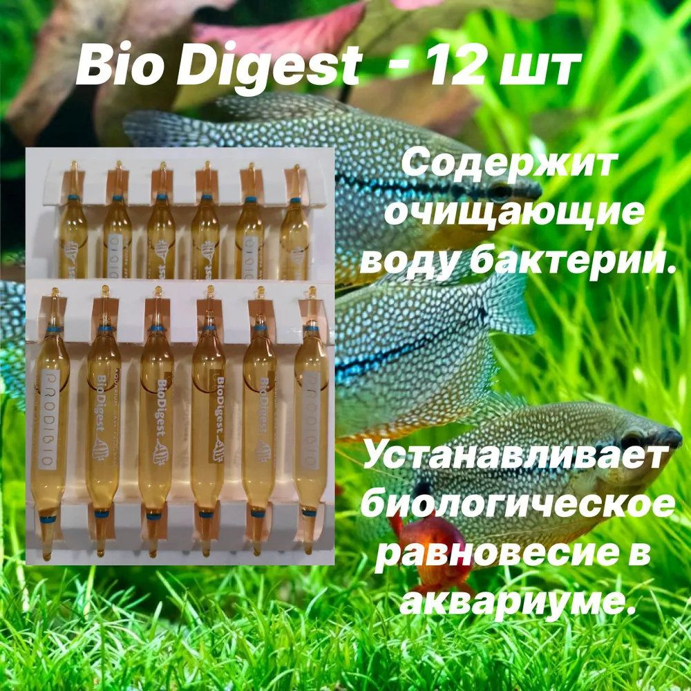 BIO DIGEST гипер-концентрированное бактериальное средство для пресных и морских аквариумов 12 шт