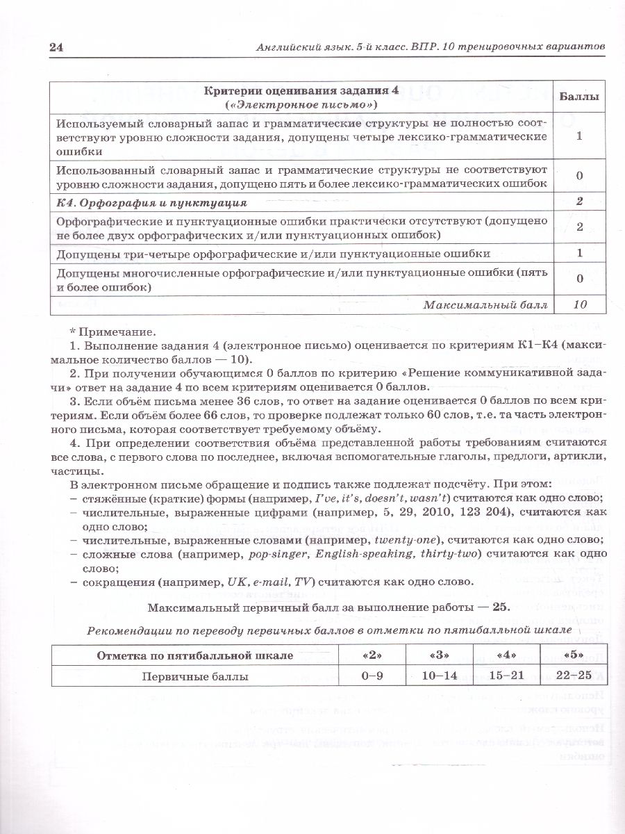 «ВПР Английский язык 5 класс. 10 тренировочных вариантов. ФГОС» — фото 4