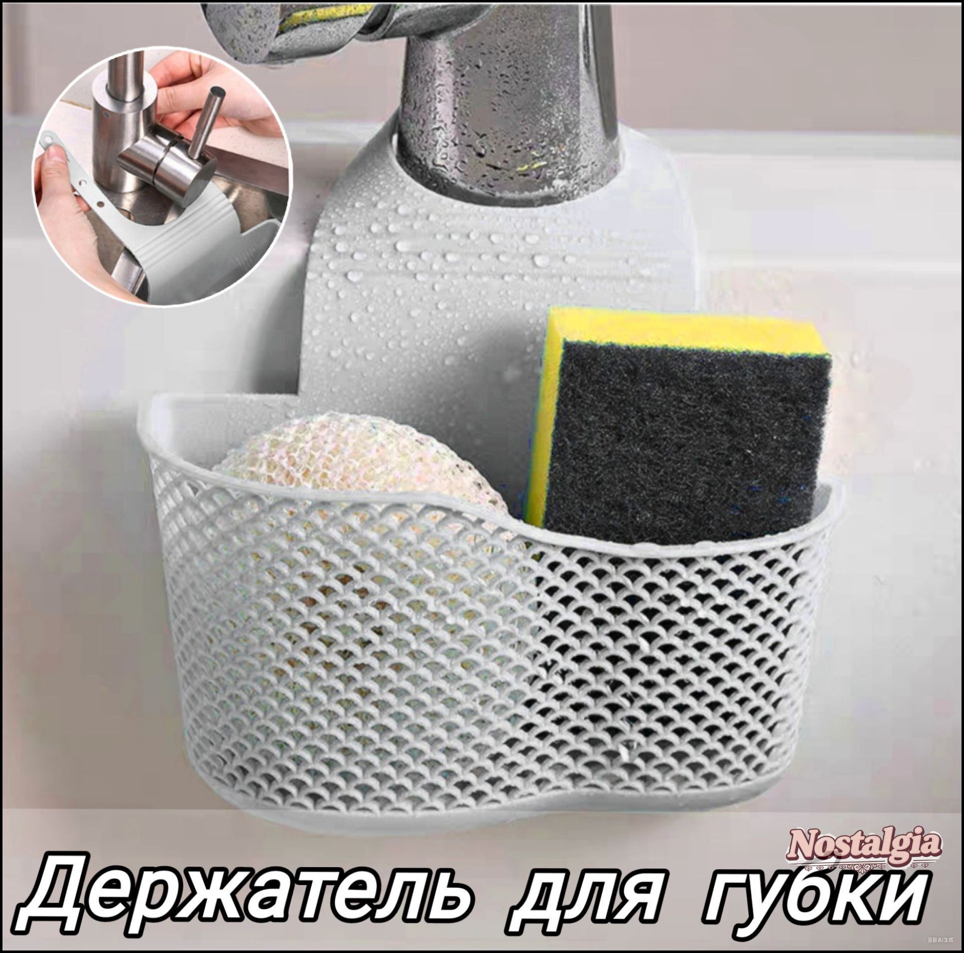 Держателькухонныйдлягубки,мыла,длякухоннойутвари,15смх8смх10см,1шт