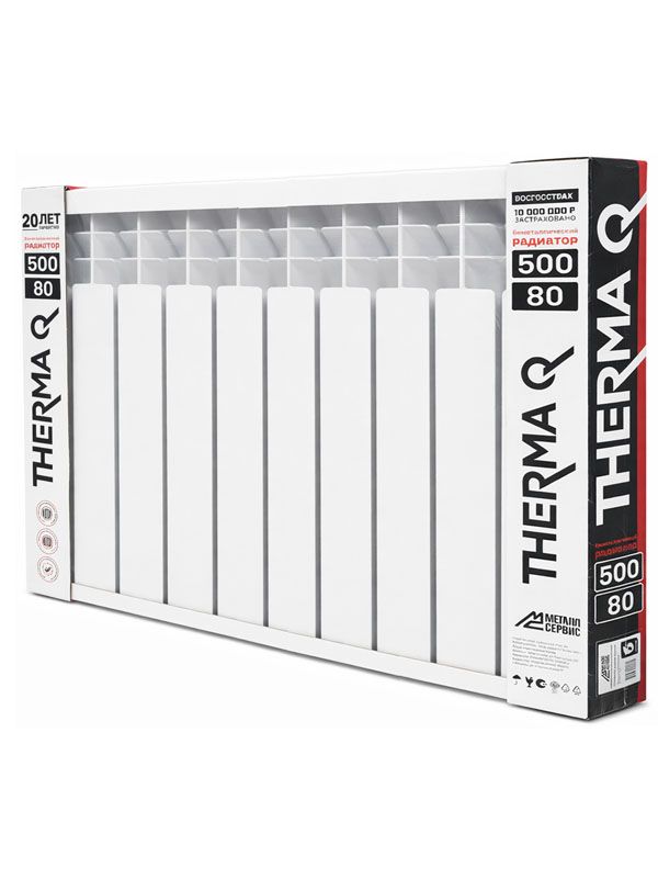 РадиаторбиметаллическийМСTHERMAQECO500/8010секций1480Вт(пр-воРоссия)
