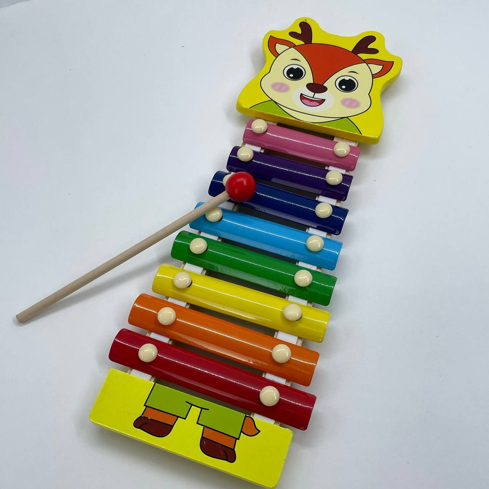 Развивающая деревянная музыкальная игрушка для малышей Ксилофон 8 нот  #1