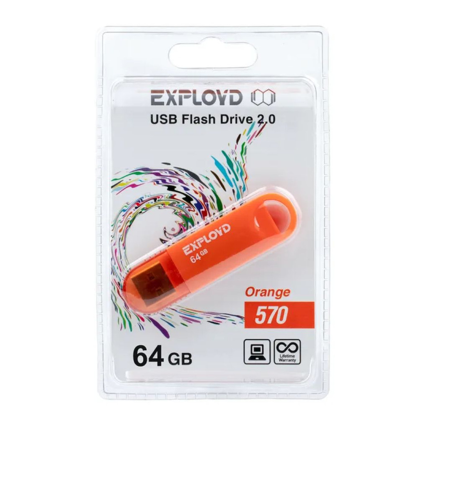 BBK USB-флеш-накопитель 570 64 ГБ, оранжевый #1