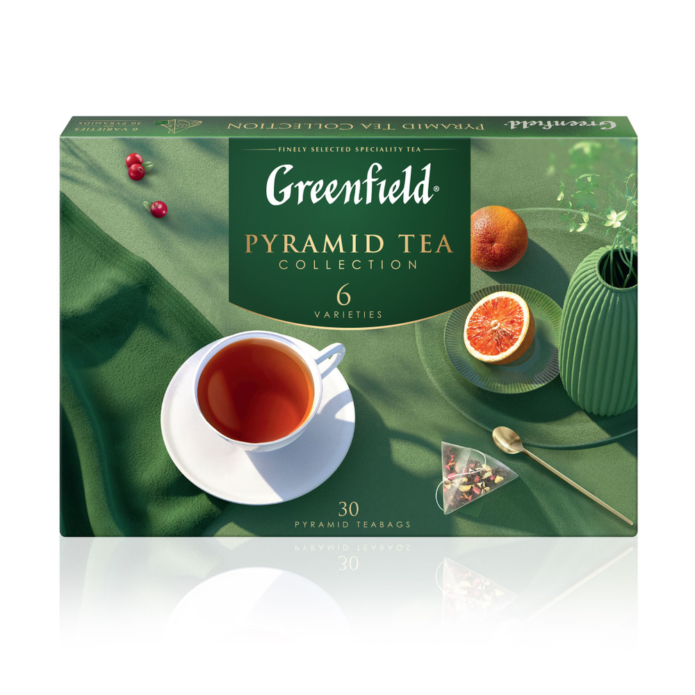 Подарочный набор Чай Greenfield Pyramid tea Collection в пирамидках, 6 видов, 30 пакетиков,на День Рождения #1