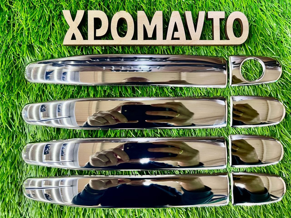 Накладки (комплект) на дверные ручки Toyota Probox, Succeed 2002-2020 / Хром, металл  #1