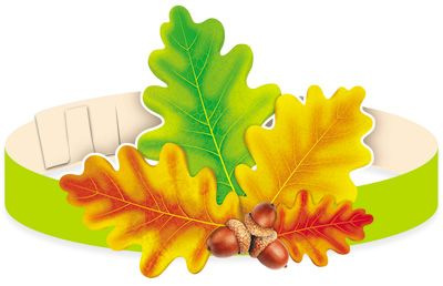 Маска-ободок "Дубовые листья" картонная, для детского сада  #1