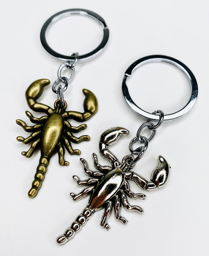 Брелок двойной для ключей для пары, для лучших друзей, брелки брелоки парные металлические, скорпионы #1