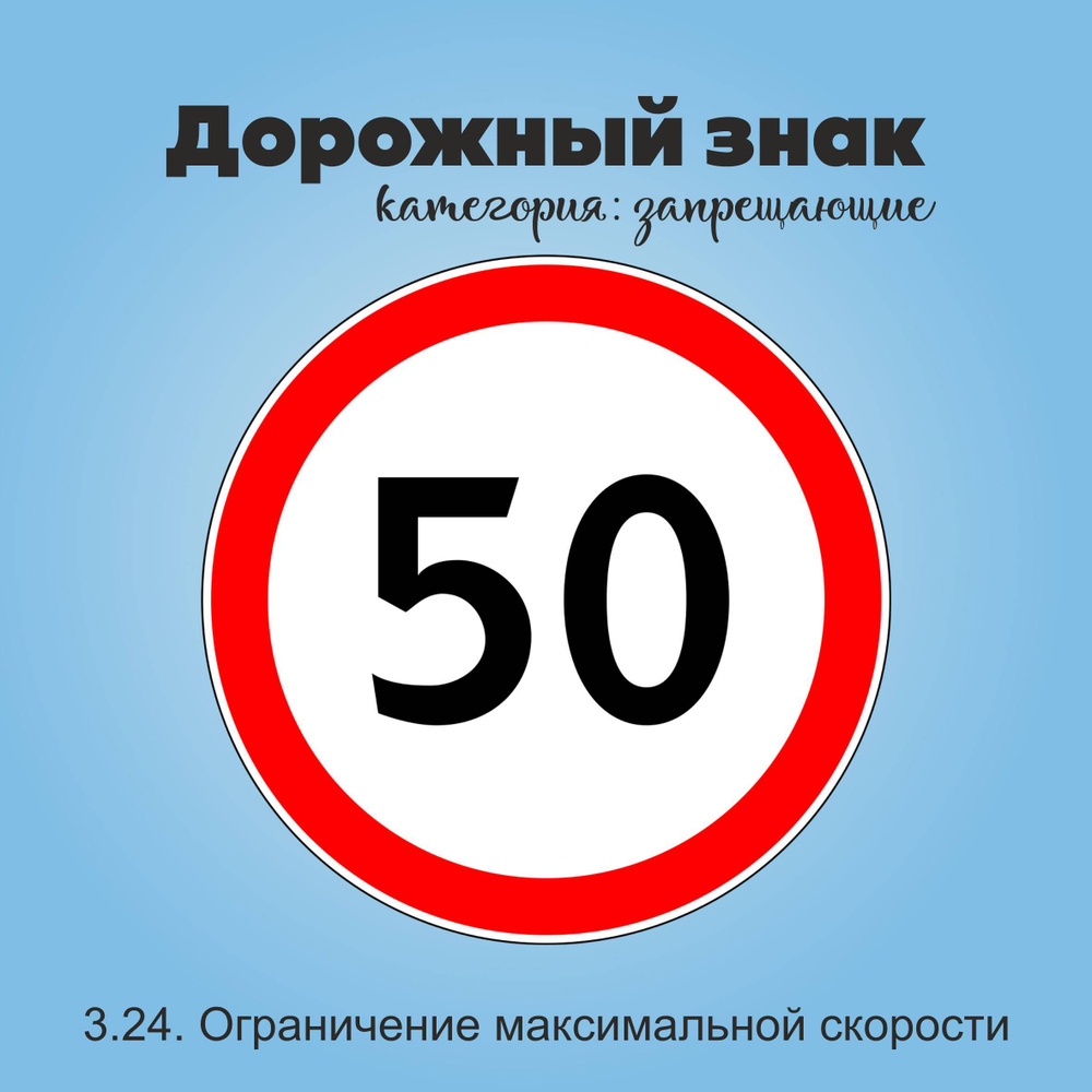 Табличка информационная "3.24. Ограничение максимальной скорости"  #1